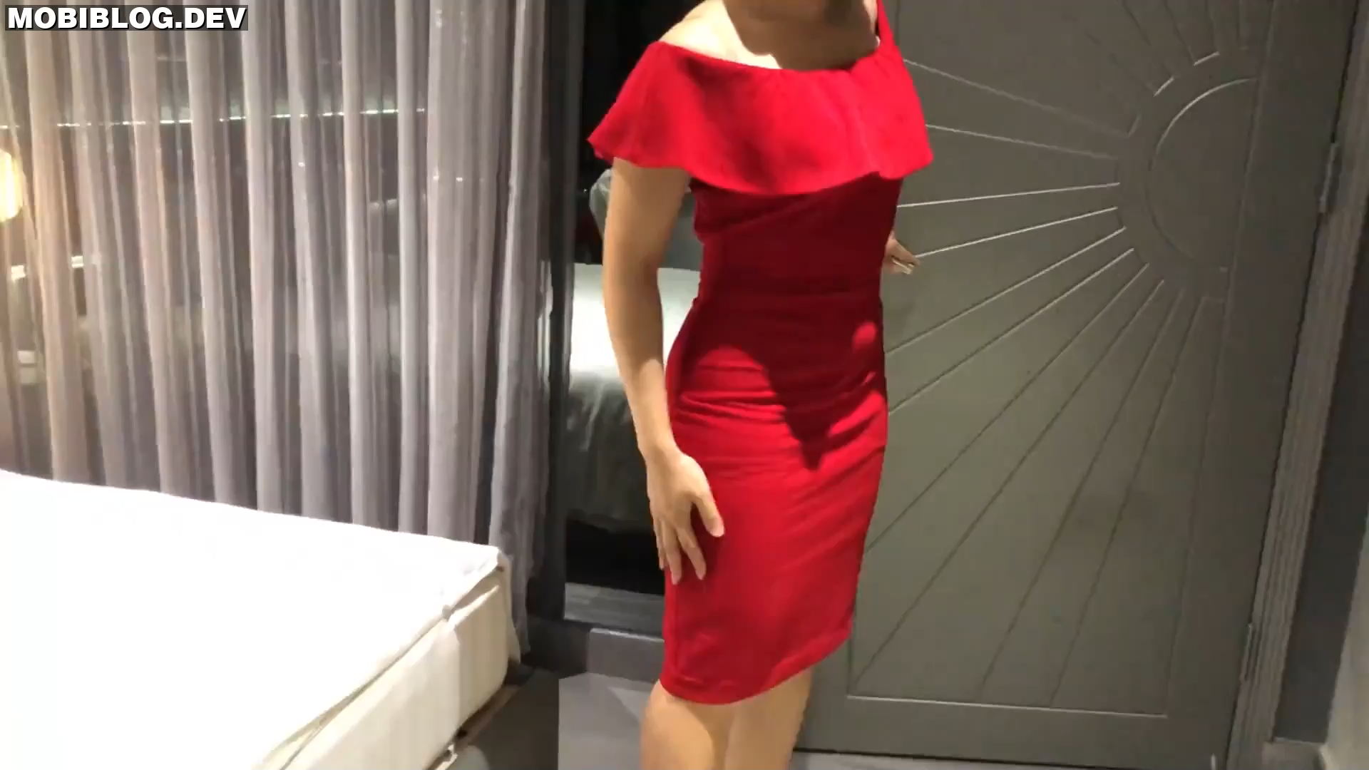 Miss plane in red dress