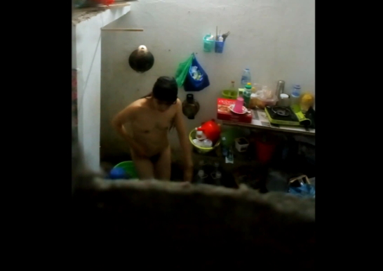 Secretly filming a student taking a shower at night