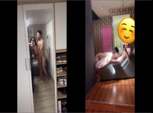 A estudante filmou-se ativamente fazendo sexo na frente do espelho - Viet69