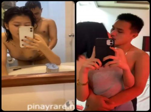  Hot tiktok couple reveals sex clip of fucking each other in front of the mirror