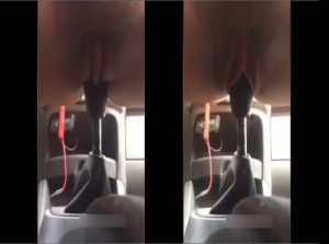 Unique girl tries new feeling with car gear shift - Viet69