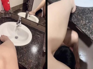 The fate of a man is being dragged into the toilet by his sister, forced to clean the gutter and then peed on his face - Viet69