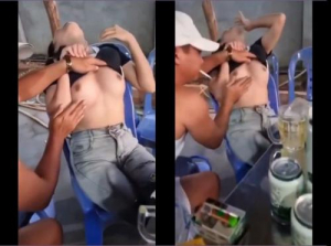 Sambil minum, saya menarik baju saya agar orang-orang bisa memeriksa barangnya - Viet69