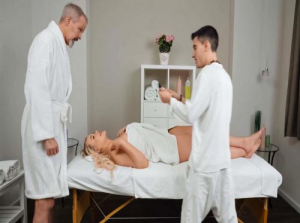  The couple went for a massage and it ended